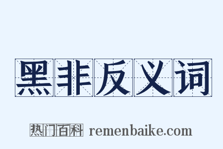 黑非反义词是什么意思的图片